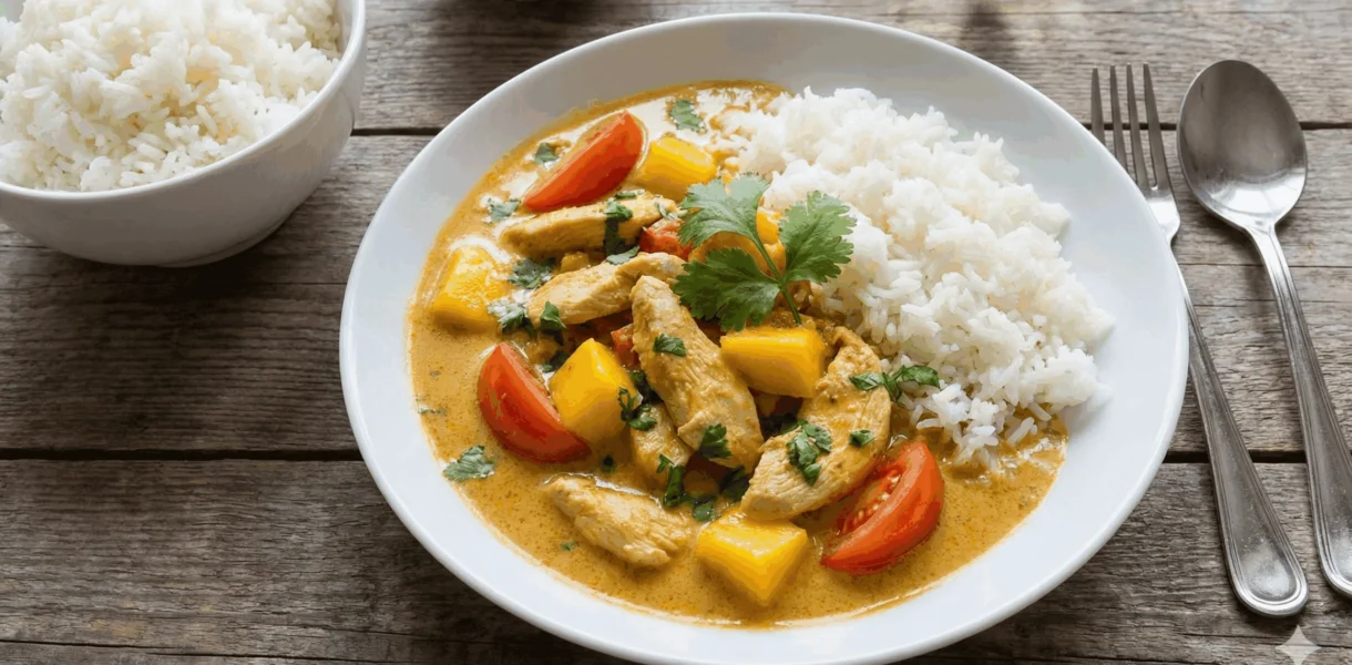 Huehnchen mit Kokosmilch und Mango