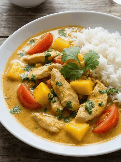 Huehnchen mit Kokosmilch und Mango