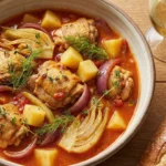 Mediterrane Kaninchenkeulen im Speckmantel (Slow Cooker) & Gratin